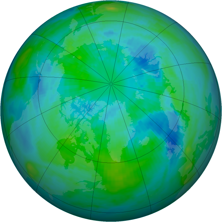 Arctic ozone map for 01 October 1988